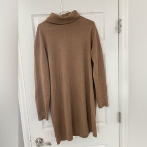 $168 Value Babaton Camel Turtleneck Sweater Dress
